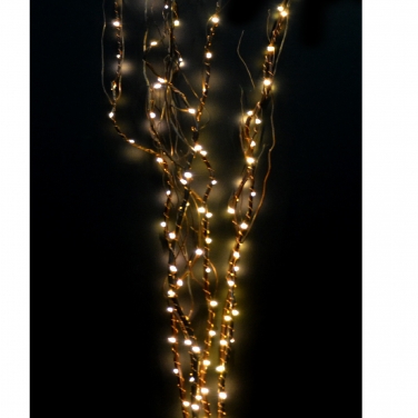 Šviečianti dekoracija - šakelė, 60 LED šiltai baltos spalvos lemputės,šakelė ruda, 120 cm., natūraliai tamsios spalvos