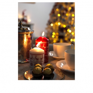 Kalėdinė žvakutė 6,8x13 cm., 2 vnt., balta/raudona
