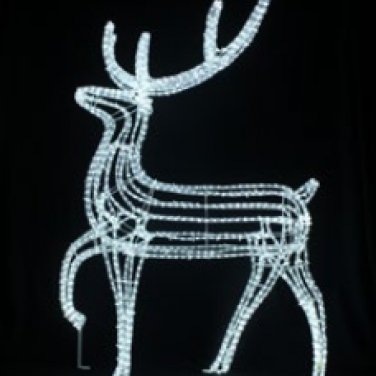 Elektrinė šviečianti lauko dekoracija 'ŠIAURĖS ELNIAS', IP65, 150 cm., spalva šaltai balta 